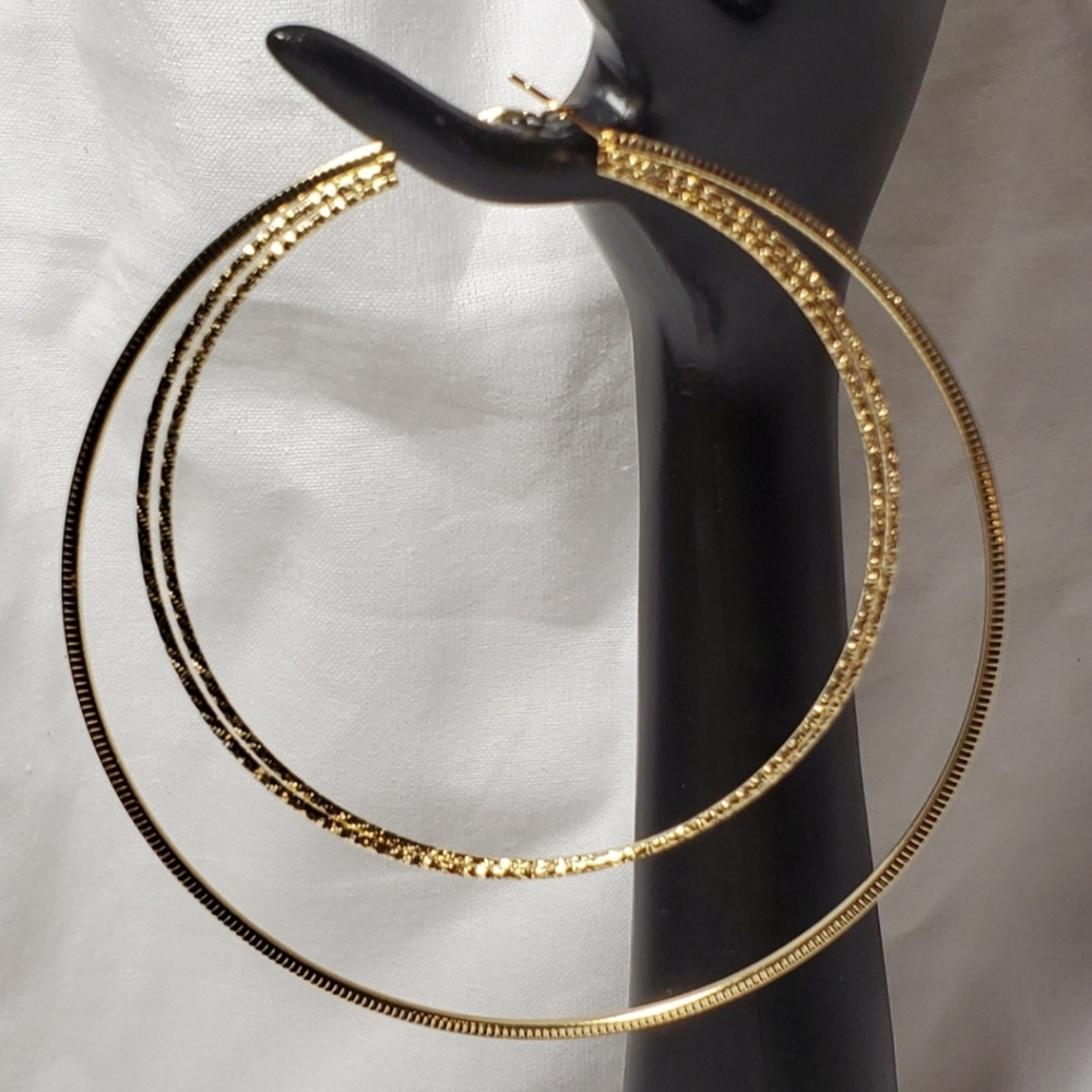 6 pairs Tri-hoop Hypoallergenic Earrings